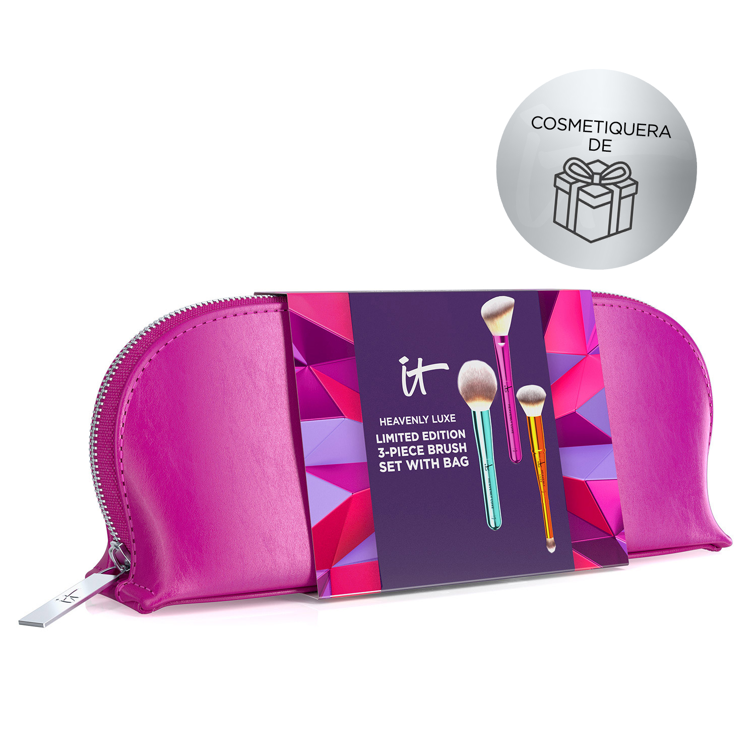 YOUR HEAVENLY LUXE LIMITED-EDITION 3-PC BRUSH SET WITH BAG (SET DE BROCHAS + COSMETIQUERA)